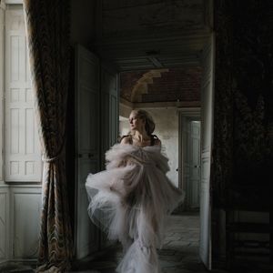 Amoralle Astral Gown- A Tulle Dream S/M Dusty Rose BHLDN Anthropologie